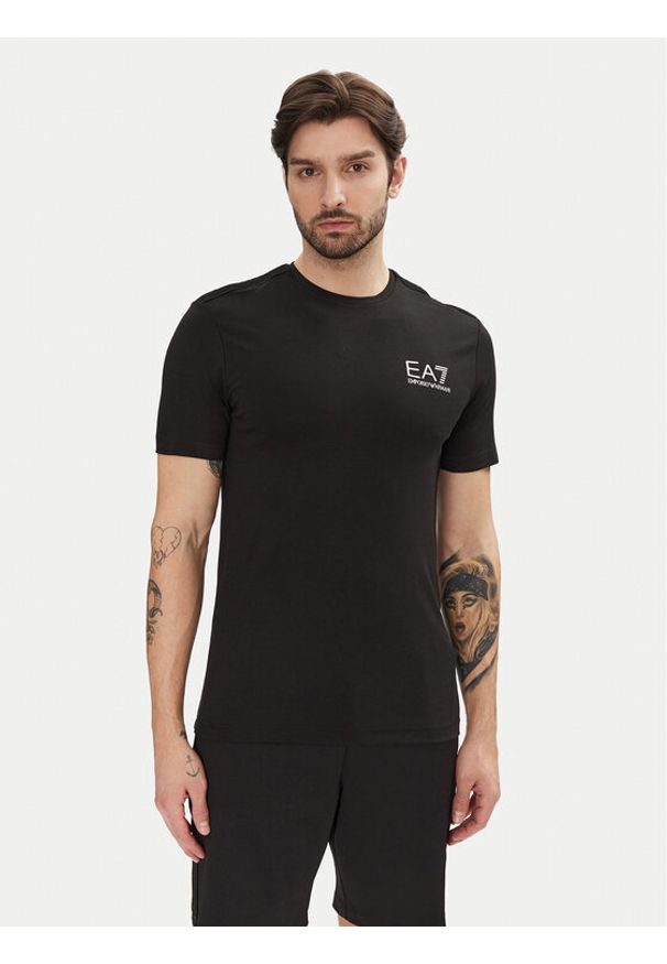 EA7 Emporio Armani T-Shirt 7M000299 AF13739 UC001 Czarny Slim Fit. Kolor: czarny. Materiał: wiskoza