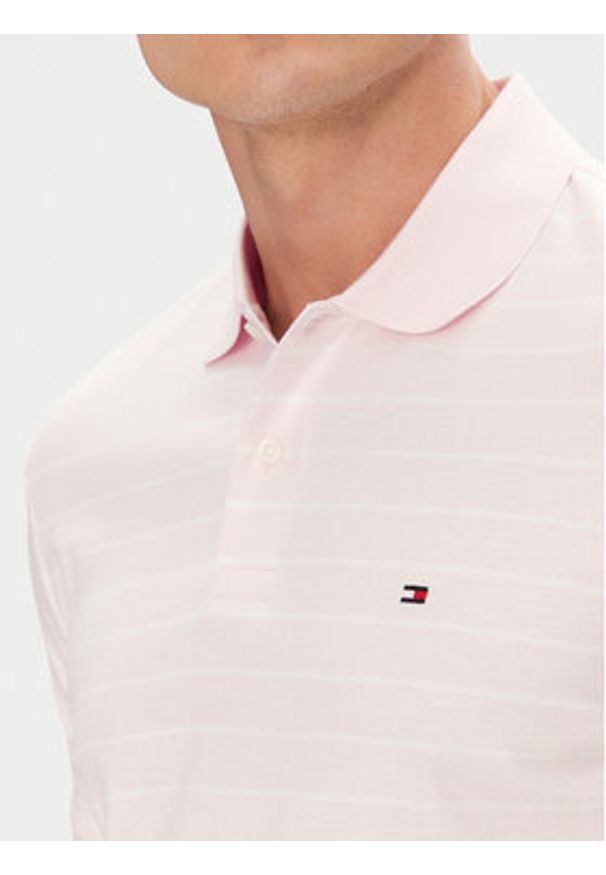 TOMMY HILFIGER - Tommy Hilfiger Polo MW0MW39994 Różowy Regular Fit. Typ kołnierza: polo. Kolor: różowy. Materiał: bawełna