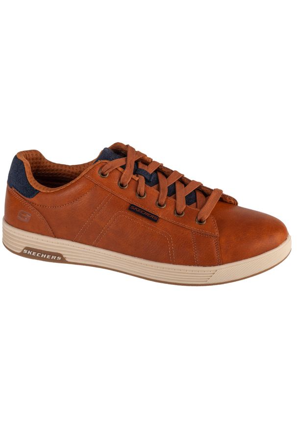 skechers - Buty do chodzenia męskie Skechers Cavell Hensley. Kolor: brązowy. Materiał: materiał, syntetyk. Szerokość cholewki: normalna. Sport: turystyka piesza