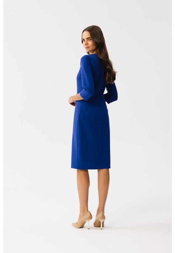 Stylove - Elegancka sukienka ołówkowa z rozcięciem chaber. Typ sukienki: ołówkowe. Styl: elegancki
