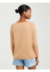 Big-Star - Sweter damski z wiskozy brązowy Airin 802. Okazja: na co dzień. Kolor: brązowy. Materiał: wiskoza. Styl: vintage, klasyczny, casual #4