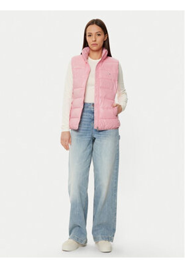 Tommy Jeans Bezrękawnik DW0DW19390 Różowy Regular Fit. Kolor: różowy. Materiał: syntetyk. Długość rękawa: bez rękawów