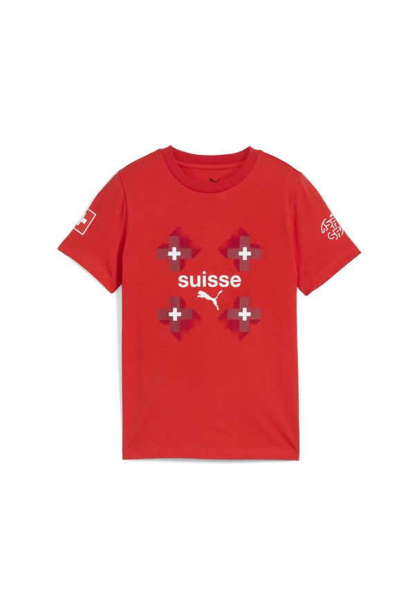 Puma - Młodzieżowa koszulka FtblCulture Szwajcaria PUMA. Kolor: wielokolorowy, biały, czerwony. Sport: piłka nożna