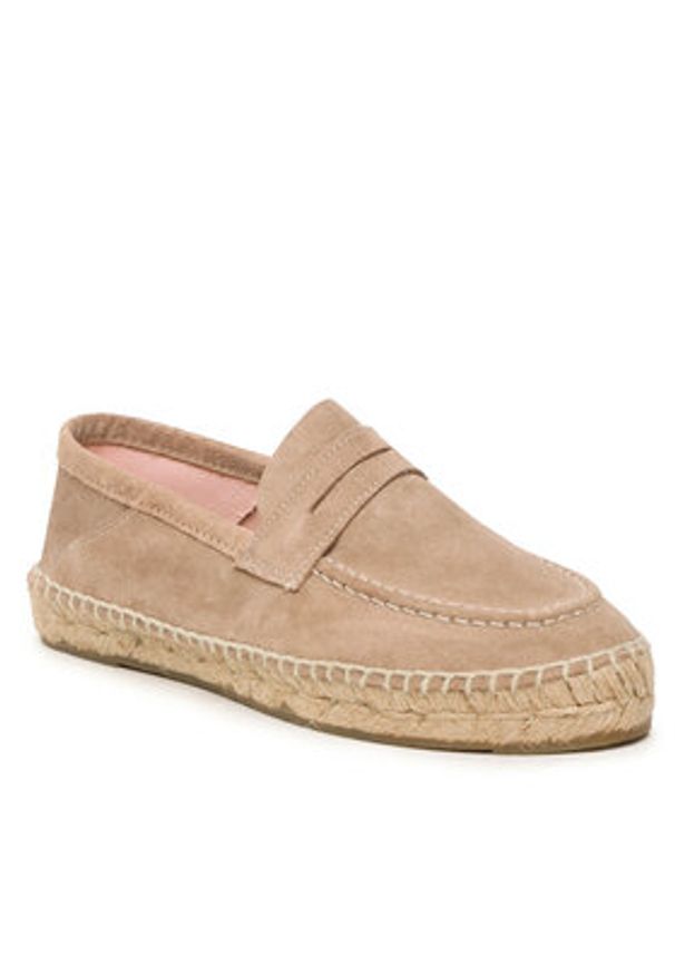 Manebi Espadryle Loafers Espadrilles W 1.9 LW Beżowy. Kolor: beżowy. Materiał: skóra, zamsz