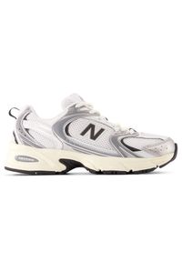 Buty unisex New Balance U530ESA – srebrne. Kolor: srebrny. Materiał: materiał, syntetyk. Szerokość cholewki: normalna. Sezon: lato. Sport: turystyka piesza #1