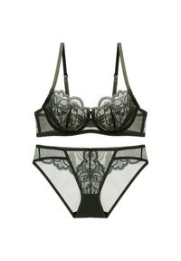 Intica - Komplet bielizny prześwitującej z delikatnych materiałów Harmke. Kolor: zielony. Materiał: materiał #1