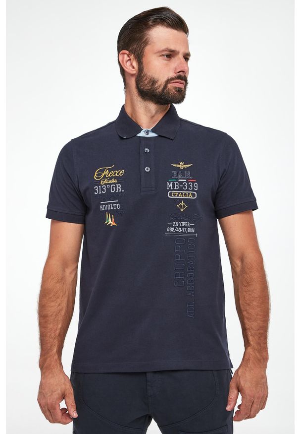 Aeronautica Militare - Polo męskie AERONAUTICA MILITARE. Typ kołnierza: polo