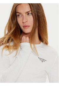 Tommy Jeans Bluzka Essential DW0DW18793 Biały Slim Fit. Kolor: biały. Materiał: bawełna