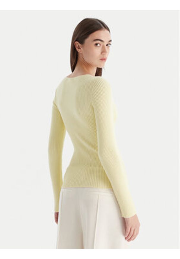 Kontatto Sweter 3M0830C Żółty Slim Fit. Kolor: żółty. Materiał: syntetyk