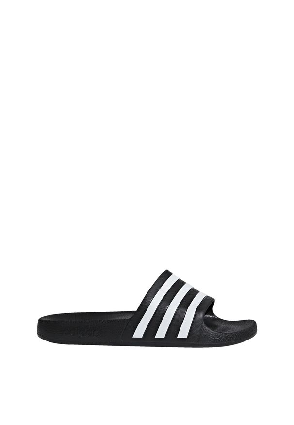 Adidas - Klapki adilette Aqua. Okazja: na plażę. Kolor: czarny, wielokolorowy, biały. Materiał: guma. Styl: sportowy, elegancki
