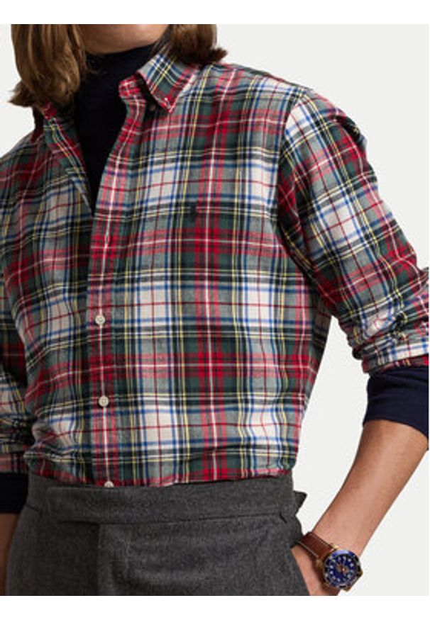 Polo Ralph Lauren Koszula 710953707001 Czerwony Custom Fit. Typ kołnierza: polo. Kolor: czerwony. Materiał: bawełna