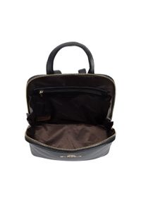Wittchen - Damski plecak skórzany mały. Kolor: czarny. Materiał: skóra. Wzór: paski. Styl: retro, casual, elegancki, biznesowy #4