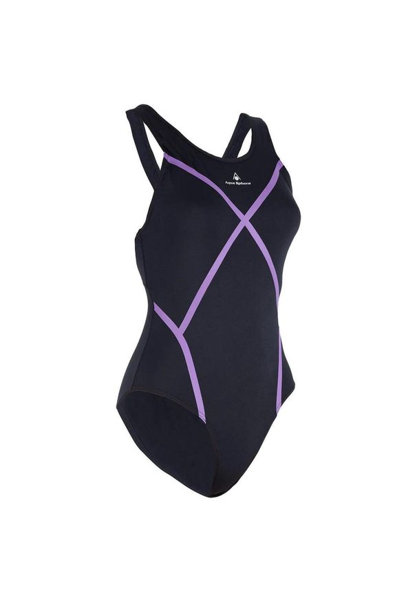 Strój Kąpielowy Aqua Sphere Capri – Czarno-Fioletowy – Rozmiar 34. Kolor: fioletowy, wielokolorowy, czarny
