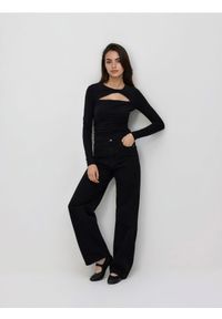 Reserved - Longsleeve z modalem - czarny. Kolor: czarny. Materiał: dzianina. Długość rękawa: długi rękaw #1