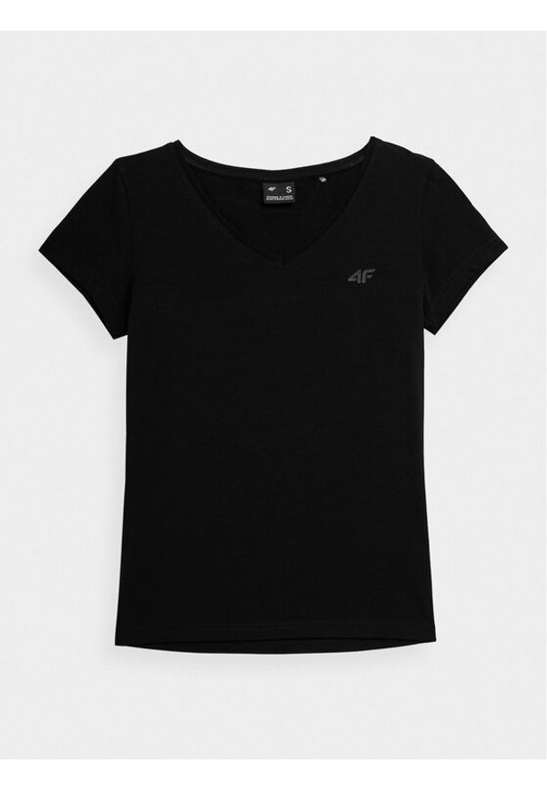 4f - 4F T-Shirt 4FAW23TTSHF0941 Czarny Slim Fit. Kolor: czarny. Materiał: bawełna