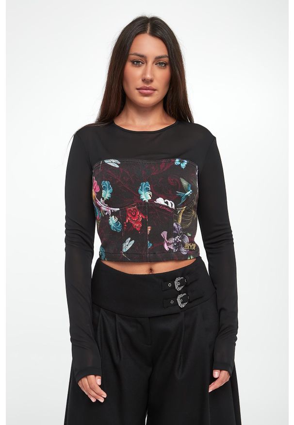 Versace Jeans Couture - Bluzka damska z siatką VERSACE JEANS COUTURE