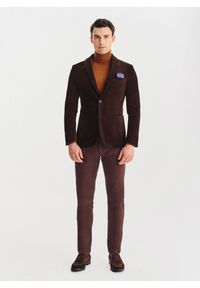 Pako Lorente - PAKO LORENTE - Brązowa sztruksowa marynarka męska. Okazja: na co dzień. Kolor: niebieski, brązowy. Materiał: sztruks. Styl: casual #4