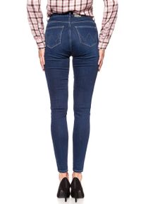 Wrangler - WRANGLER HIGH SKINNY COSY FEEL W27HRL21L. Stan: podwyższony. Wzór: jednolity, aplikacja #10