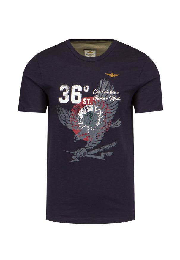 Aeronautica Militare - T-shirt AERONAUTICA MILITARE. Okazja: na co dzień. Materiał: bawełna. Wzór: haft, nadruk. Styl: casual