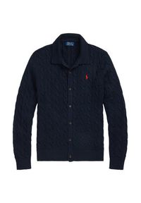 Polo Ralph Lauren Kardigan 710979114002 Granatowy Regular Fit. Typ kołnierza: polo. Kolor: niebieski. Materiał: bawełna