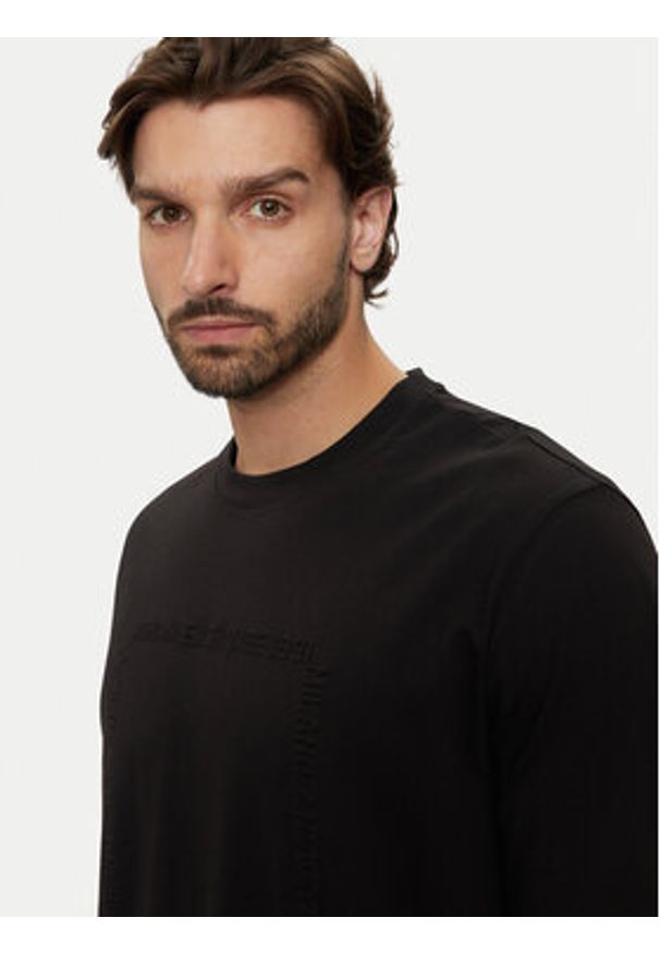 Armani Exchange T-Shirt 6DZTLN ZJ9JZ 1200 Czarny Regular Fit. Kolor: czarny. Materiał: bawełna