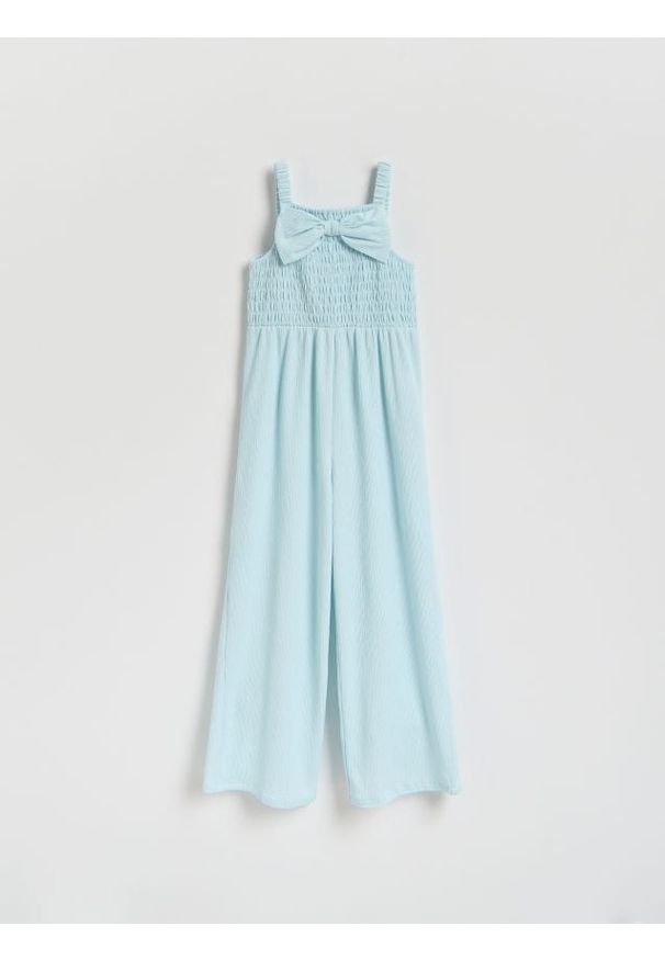 Reserved - Strukturalny kombinezon - jasnoturkusowy. Kolor: turkusowy. Materiał: dzianina