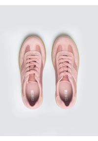 Big-Star - Sneakersy damskie z dodatkiem skóry naturalnej różowe TT274196 601. Nosek buta: okrągły. Zapięcie: sznurówki. Kolor: różowy. Materiał: skóra. Sport: turystyka piesza #4