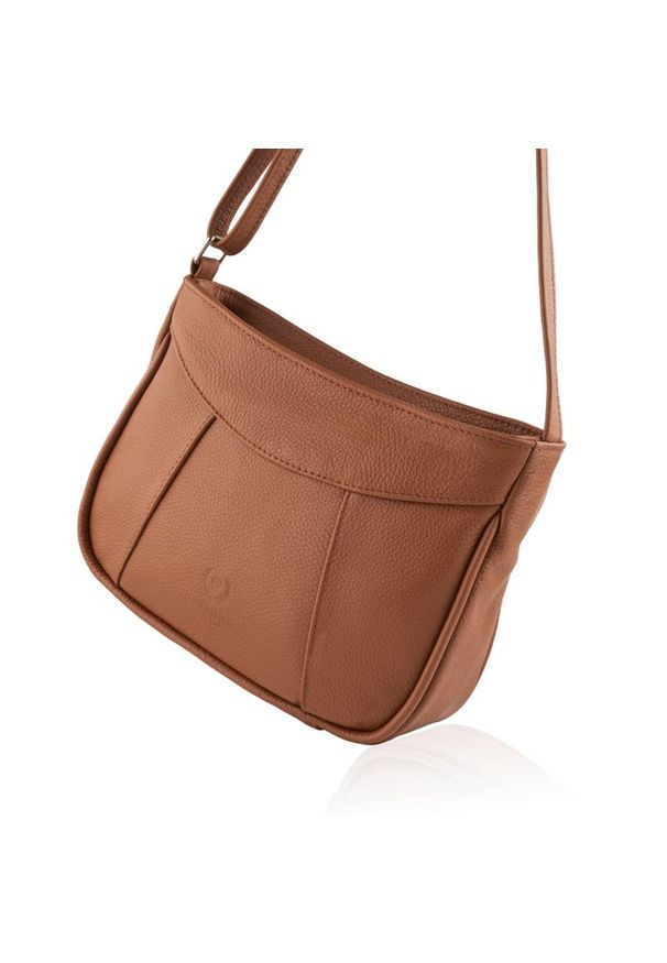 Listonoszka skórzana PAOLO PERUZZI Z-54-CG koniakowa. Materiał: skórzane. Rodzaj torebki: na ramię