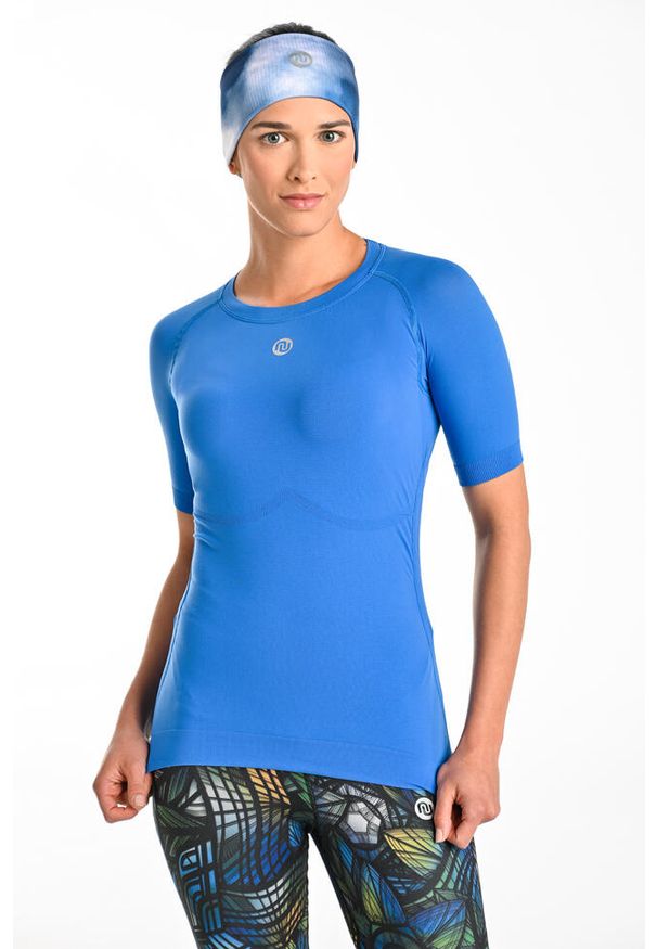 NESSI SPORTSWEAR - Koszulka z krótkim rękawem sportowa damska Nessi Sportswear Ultra. Kolor: niebieski. Długość rękawa: krótki rękaw. Długość: krótkie