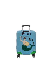 Ochnik - Pokrowiec na małą walizkę. Kolor: niebieski. Materiał: materiał, guma #3
