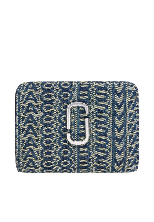 MARC JACOBS - Marc Jacobs Portfel damski The Mini Compact Wallet 2P5SMP013S03 Granatowy. Kolor: niebieski. Materiał: materiał