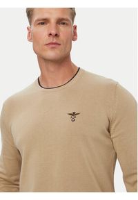Aeronautica Militare Sweter 262MA1631UL00506 Beżowy Regular Fit. Kolor: beżowy. Materiał: bawełna #2