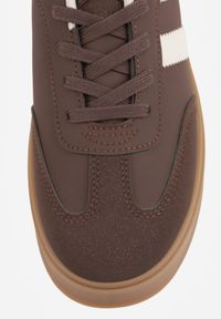 Born2be - Brązowe Sneakersy VICES na Grubej Kauczukowej Podeszwie z Paskami Zidina. Okazja: na co dzień. Zapięcie: pasek. Kolor: brązowy. Materiał: kauczuk. Sport: tenis #7