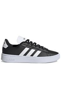Adidas - Buty adidas Grand Court Alpha GY7986 - czarne. Zapięcie: pasek. Kolor: czarny. Materiał: guma, skóra. Szerokość cholewki: normalna. Wzór: paski. Model: Adidas Cloudfoam #1