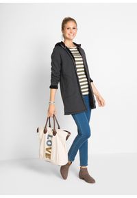 bonprix - Bluza rozpinana z kapturem z podszewką barankiem. Typ kołnierza: kaptur. Kolor: szary. Materiał: futro #3