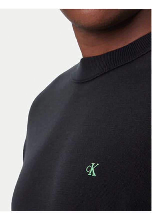 Calvin Klein Jeans Sweter LV04RC309G Czarny Regular Fit. Kolor: czarny. Materiał: bawełna