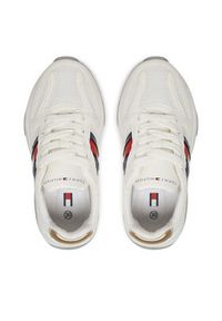 TOMMY HILFIGER - Tommy Hilfiger Sneakersy Flag Low Cut Lace-Up Sneaker T3A9-33550-1697 M Biały. Kolor: biały. Materiał: skóra #3