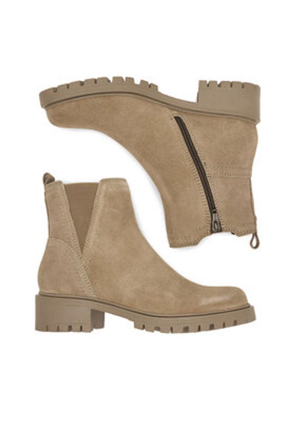 Lasocki Botki CEO-WI16-D-466-02 Beżowy. Kolor: beżowy. Materiał: zamsz, skóra