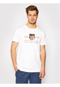 GANT - T-Shirt Gant. Kolor: biały. Materiał: bawełna #1