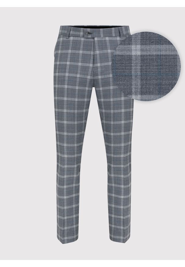 Pako Lorente - PAKO LORENTE – Szare spodnie garniturowe w kratę z wełną. Kolor: szary. Materiał: wełna