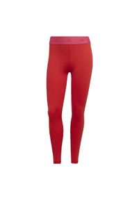 Adidas - Legginsy damskie adidas Techfit. Kolor: czerwony, różowy, wielokolorowy. Materiał: materiał. Technologia: Techfit (Adidas). Sport: fitness