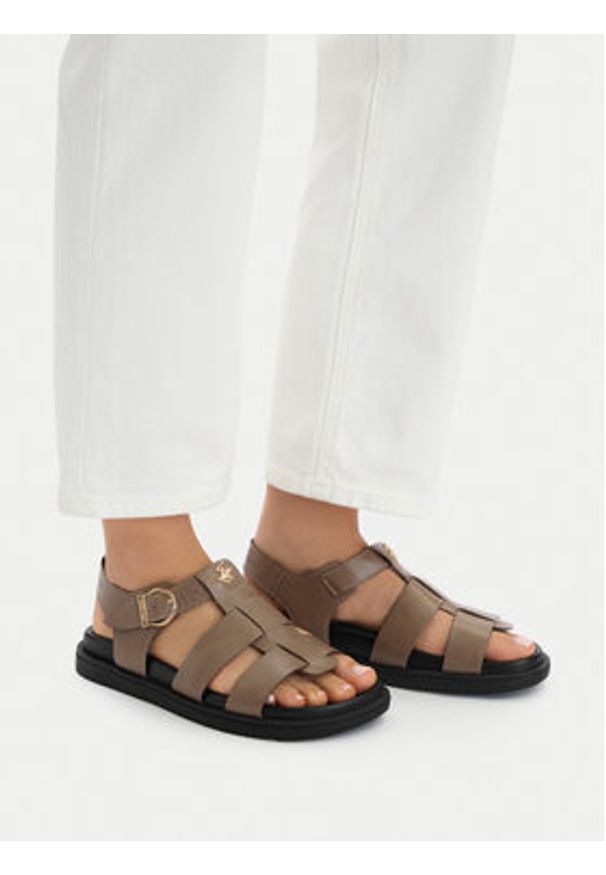 Beverly Hills Polo Club Sandały EO-WI16-SERDINIA-03 Beżowy ciemny. Kolor: beżowy. Materiał: skóra