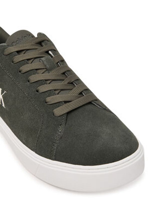 Calvin Klein Sneakersy Classic Cupsole Laceup Su YM0YM01434 Beżowy. Kolor: beżowy. Materiał: zamsz, skóra