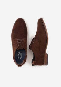 Born2be - Brązowe Sznurowane Półbuty z Imitacji Zamszu w Eleganckim Stylu Rhodica. Okazja: na co dzień, do pracy. Kolor: brązowy. Materiał: zamsz. Styl: elegancki #5