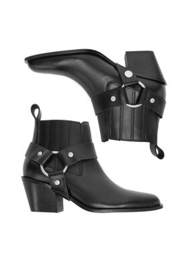 Badura Botki EO-BONNIE-501-25 Czarny. Kolor: czarny. Materiał: skóra