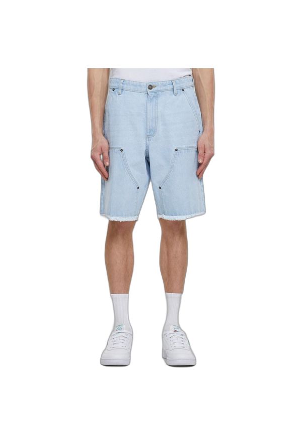 Szorty Urban Classics Open Edge Two Knee. Kolor: niebieski. Materiał: denim, bawełna