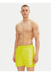 Calvin Klein Swimwear Szorty kąpielowe KM0KM01092 Żółty Regular Fit. Kolor: żółty. Materiał: syntetyk #3