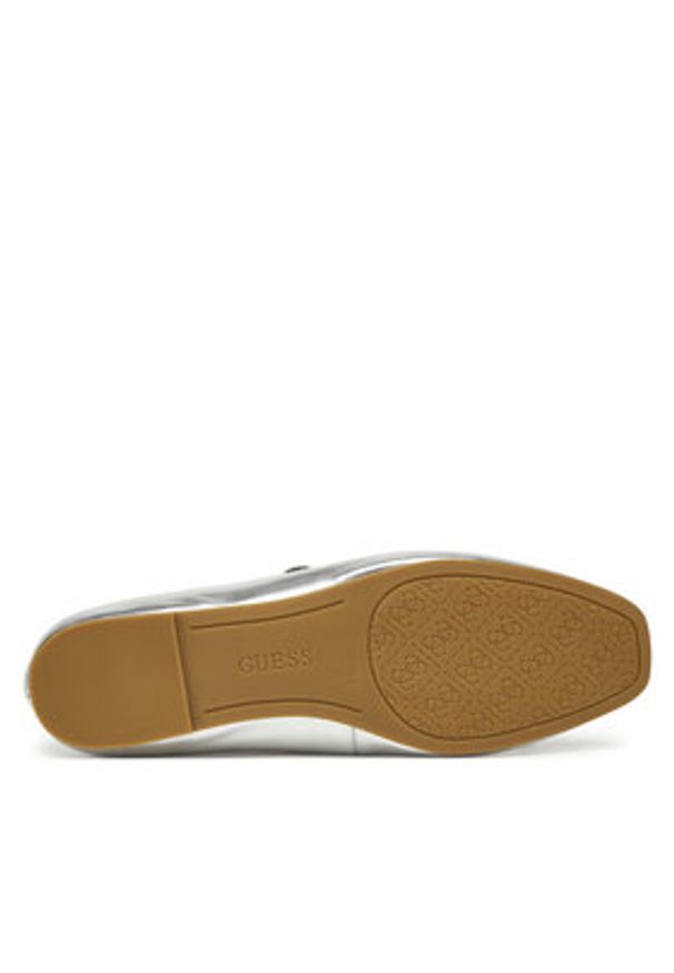 Guess Baleriny FLJKAY LEM02 Srebrny. Kolor: srebrny. Materiał: skóra