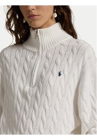 Polo Ralph Lauren Sweter 211963467 Biały Relaxed Fit. Typ kołnierza: polo. Kolor: biały. Materiał: bawełna #4