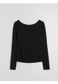 Sinsay - Bluzka z długimi rękawami - czarny. Kolor: czarny. Długość rękawa: długi rękaw. Długość: długie #1